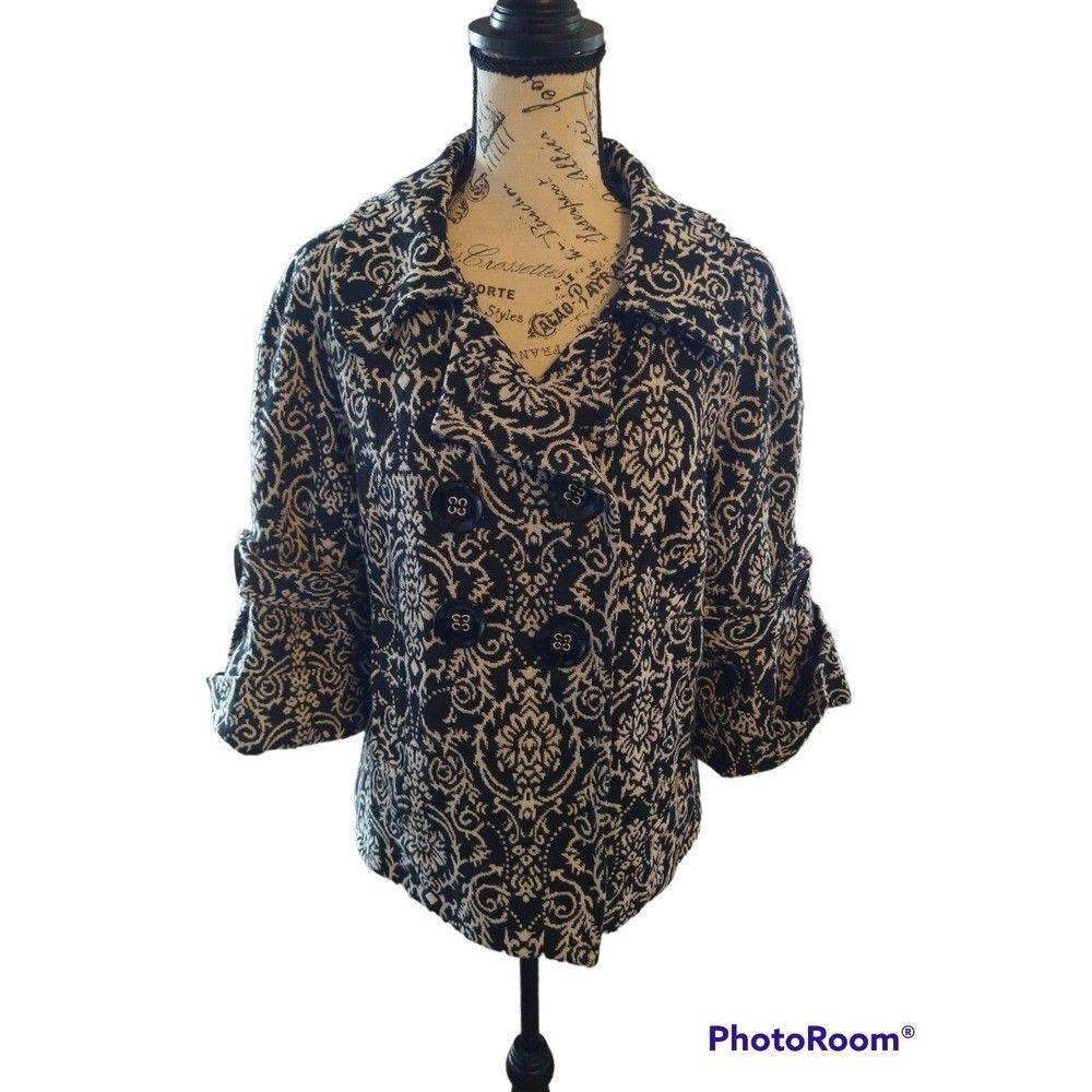 Karlie Floral 3/4 sleeve button front jacket Boho Cottage Core Feminine